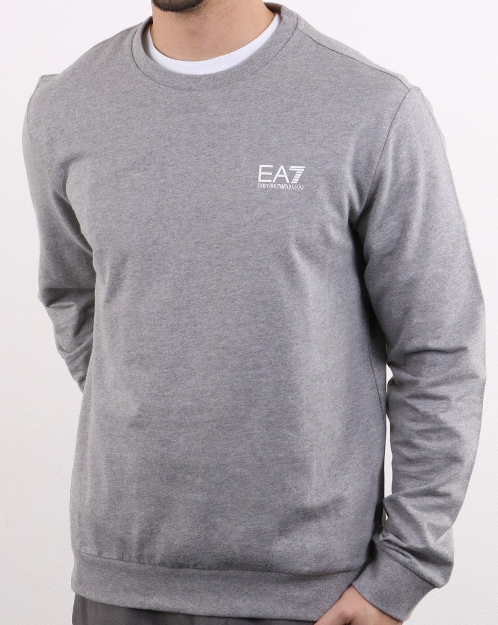 Emporio Armani – EA7 – Core-Logo-Sweatshirt in Grau