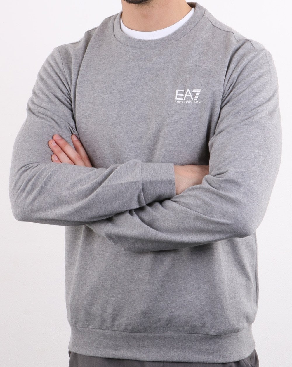 Emporio Armani – EA7 – Core-Logo-Sweatshirt in Grau