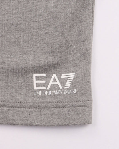 Emporio Armani – EA7 – Core-Fleece-Shorts mit Logo in Grau