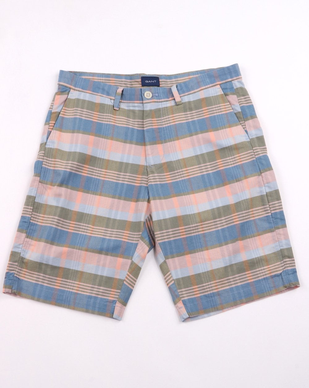 Gant Bermudashorts mit Streifenkaro Mittelblau