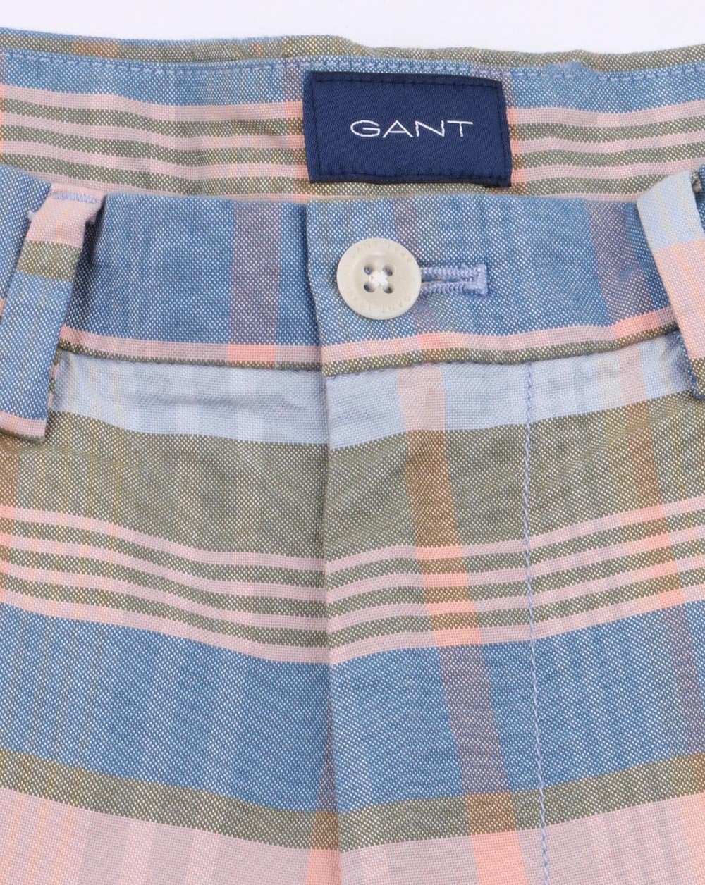 Gant Stripe-check Bermuda Short Mid Blue