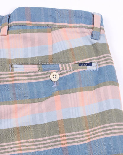 Gant Bermudashorts mit Streifenkaro Mittelblau
