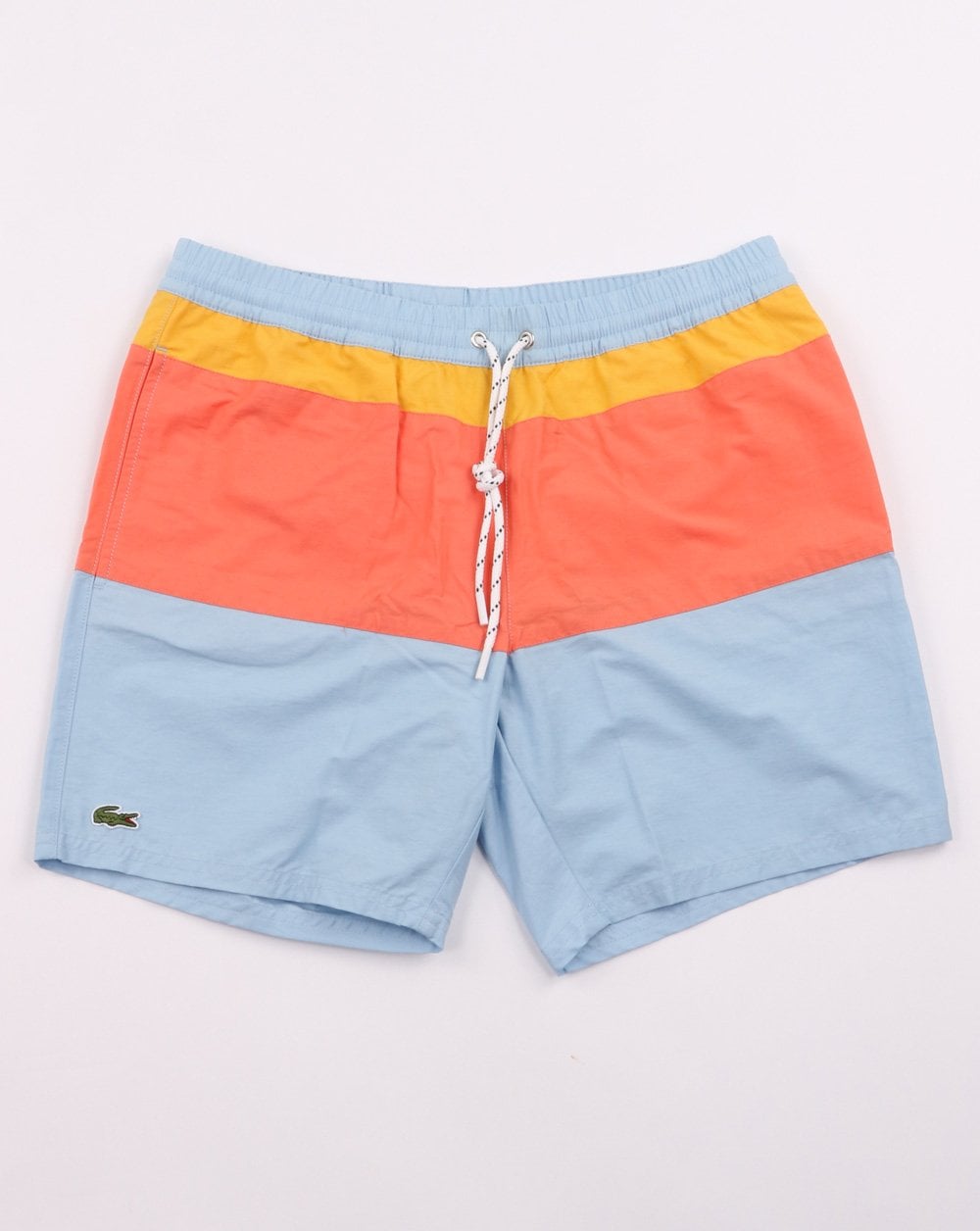 Lacoste Badeshorts Himmelblau Gelb Koralle