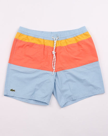 Lacoste Badeshorts Himmelblau Gelb Koralle