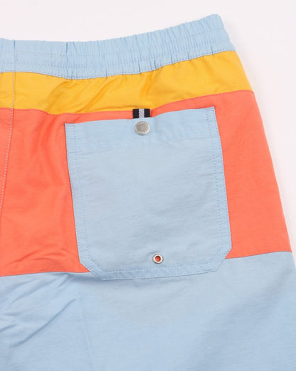 Lacoste Badeshorts Himmelblau Gelb Koralle