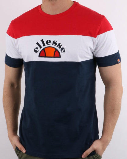 Ellesse Block T-Shirt Marineblau/Weiß/Rot