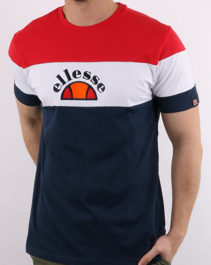Ellesse Block T-Shirt Marineblau/Weiß/Rot