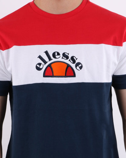 Ellesse Block T-Shirt Marineblau/Weiß/Rot