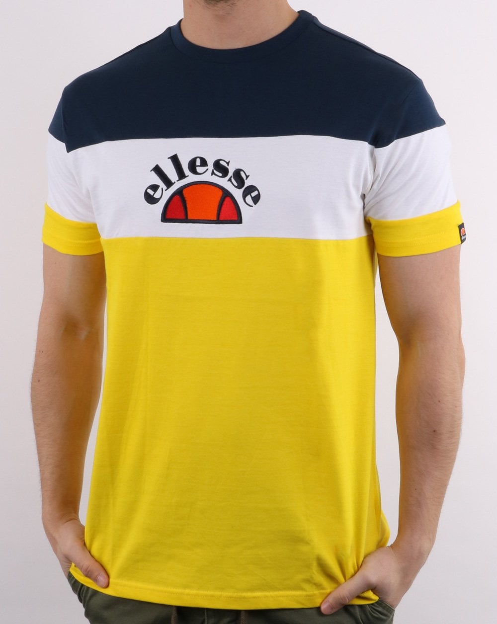 Ellesse Block T Shirt Yellow/white/navy