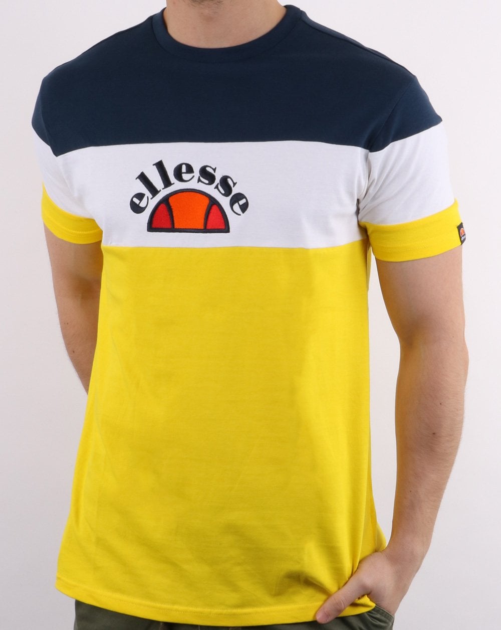 Ellesse Block T-Shirt Gelb/Weiß/Marineblau