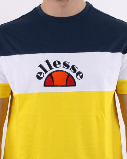 Ellesse Block T-Shirt Gelb/Weiß/Marineblau
