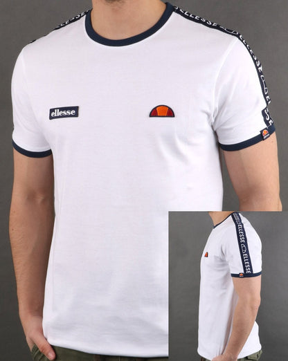 Ellesse – Fede – Weißes T-Shirt mit Taping
