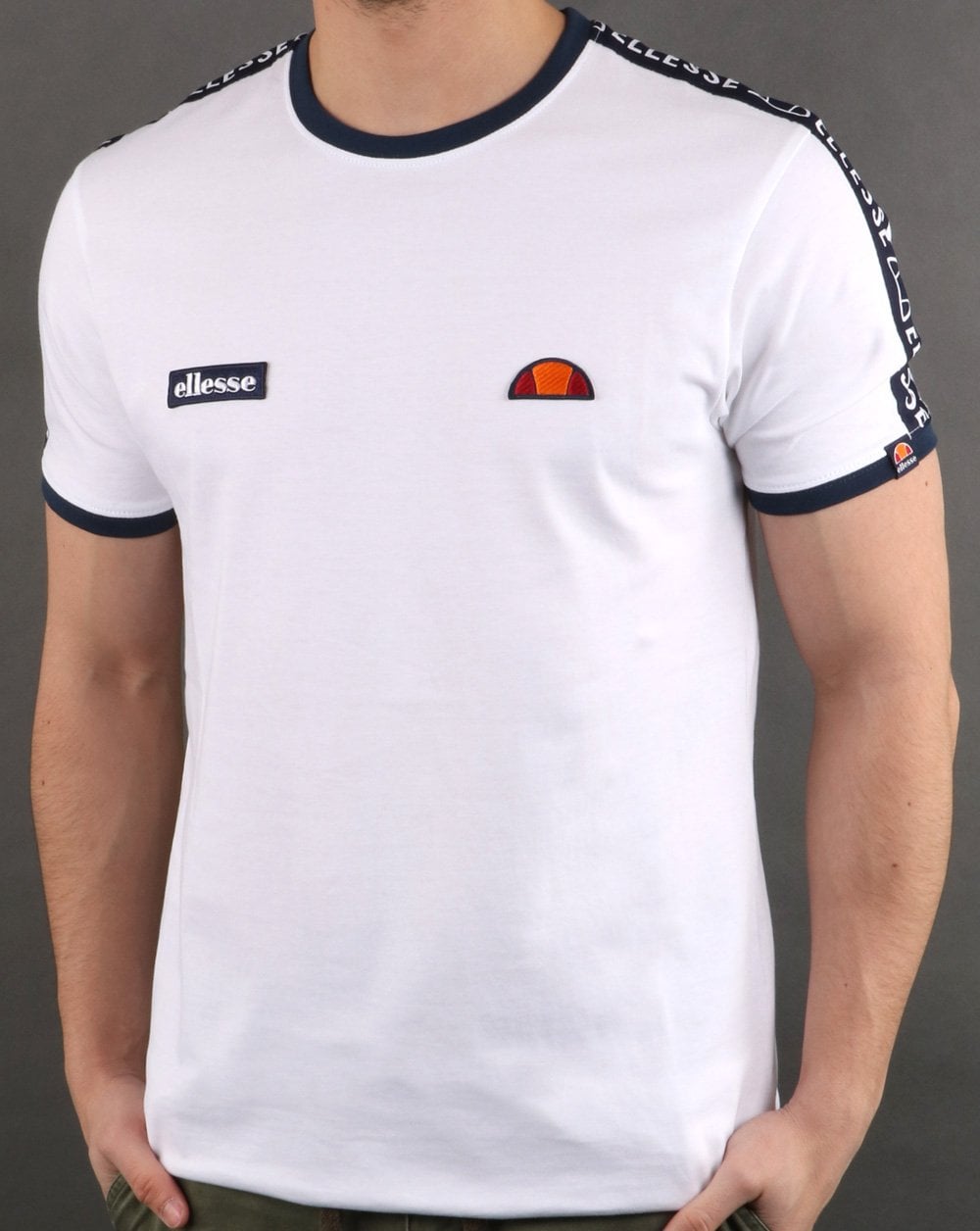 Ellesse – Fede – Weißes T-Shirt mit Taping