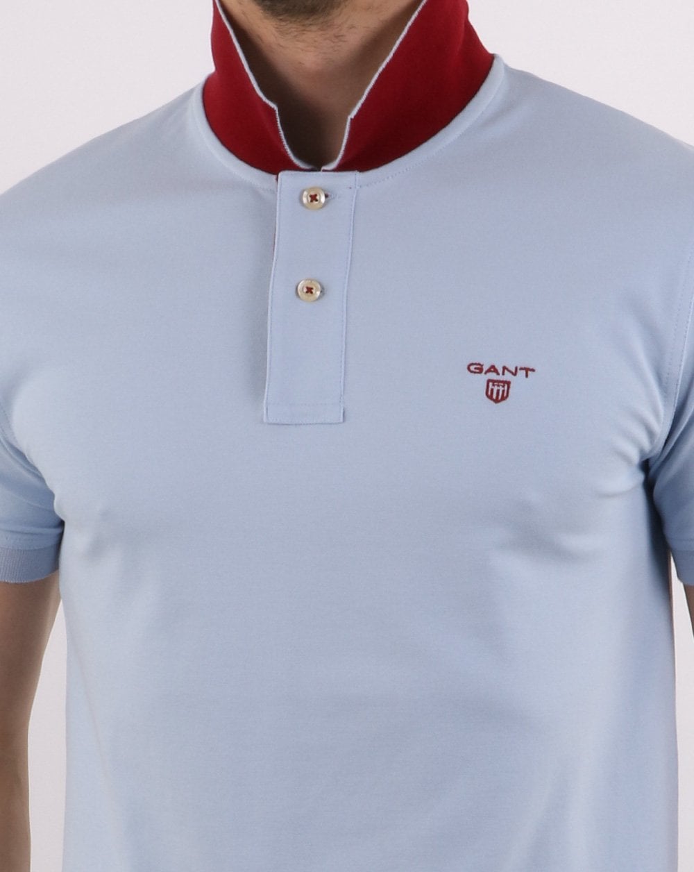 Gant Poloshirt mit Kontrastkragen Hamptons Blue