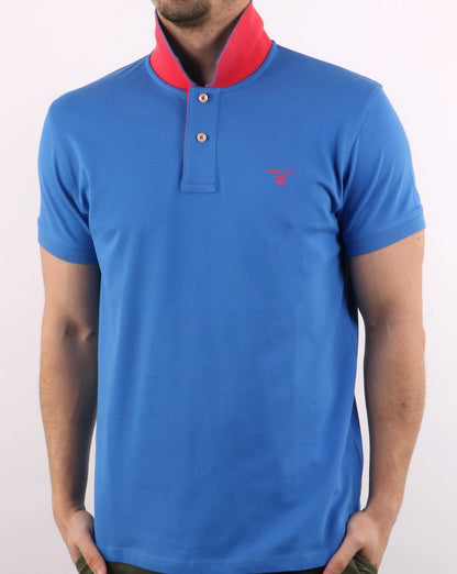Gant Poloshirt mit Kontrastkragen Palace Blue
