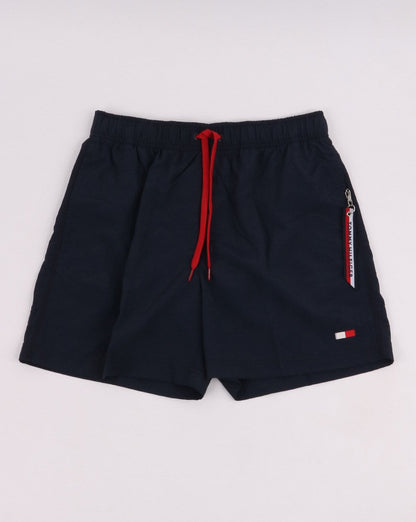 Tommy Hilfiger – Mittelgroße Shorts mit Kordelzug in Marineblau