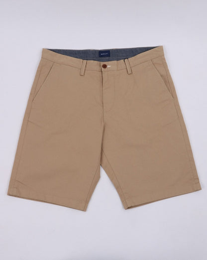 Gant – Lockere Twill-Shorts in dunklem Stein