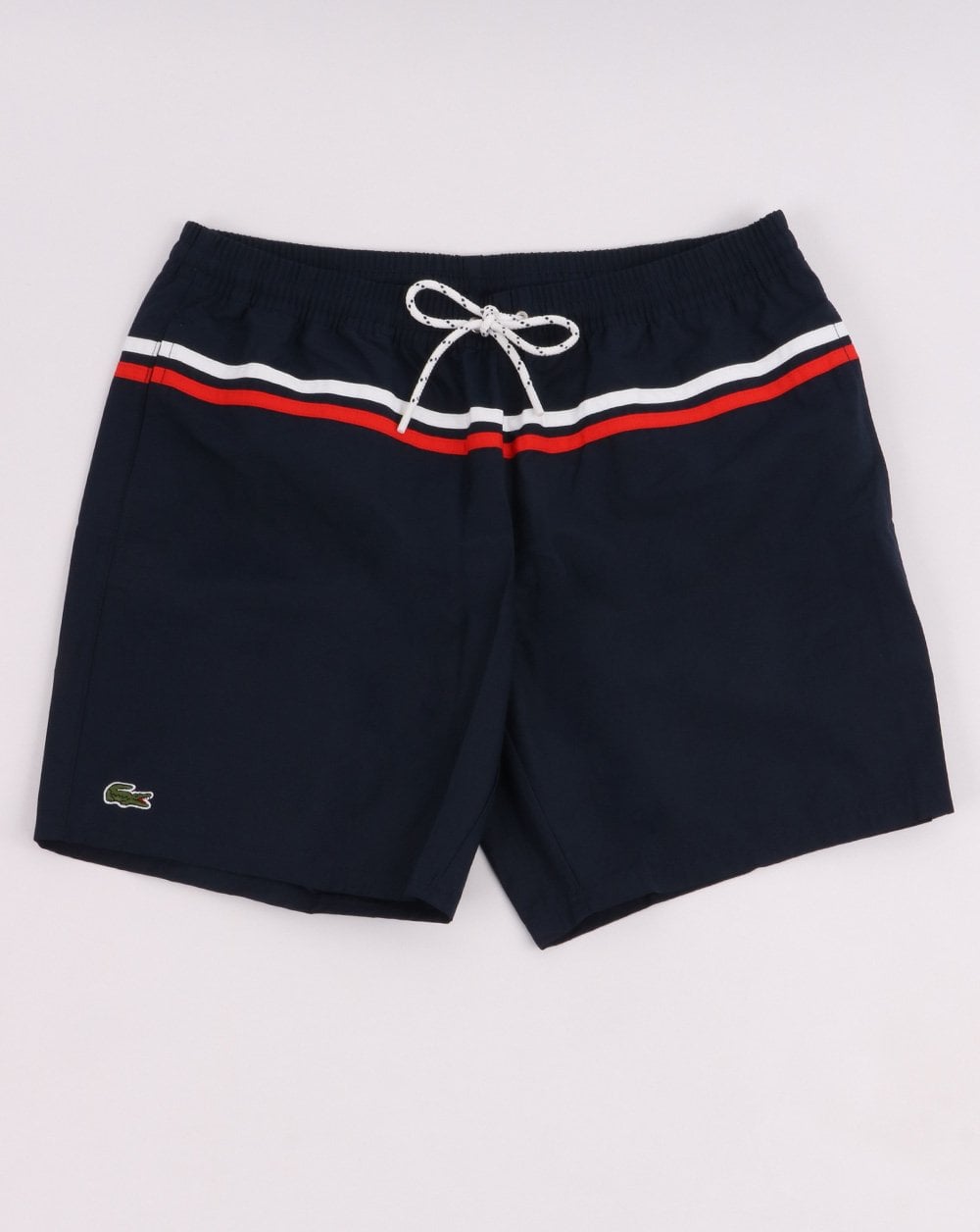 Lacoste Swim Shorts Navy With Stripe Detail