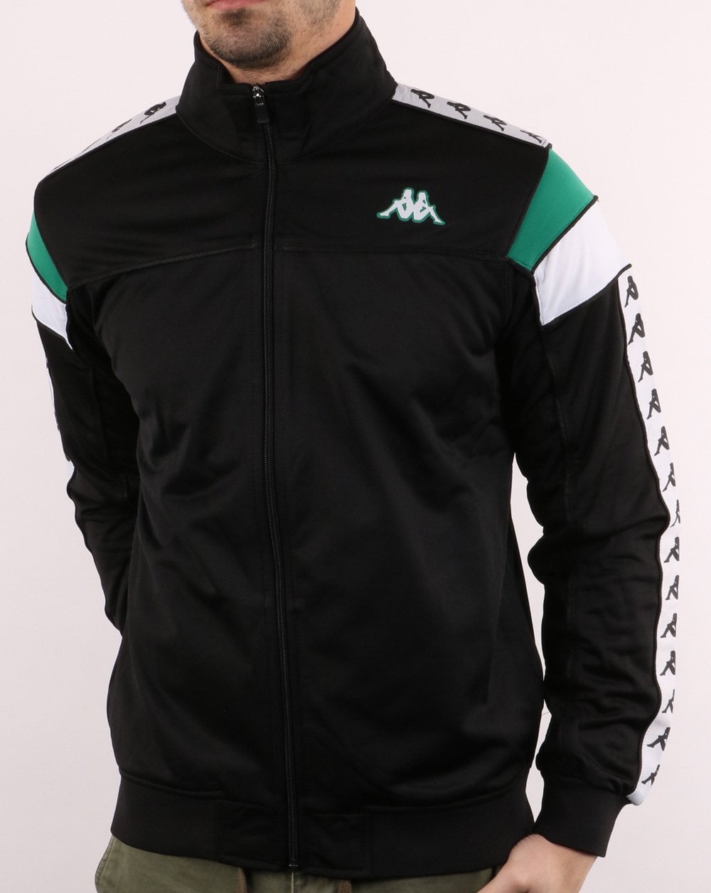 Kappa Merez Slim 222 Banda Jacke Schwarz/Grün