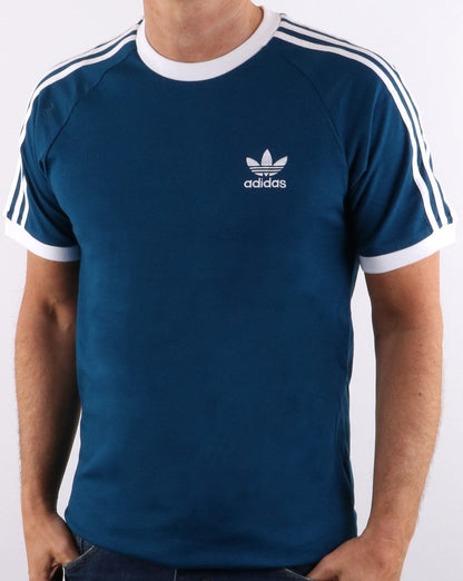 Adidas Originals Retro 3-Streifen T-Shirt Dunkelblau