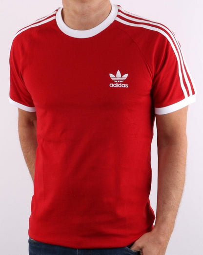 Adidas Originals Retro 3-Streifen T-Shirt Rot