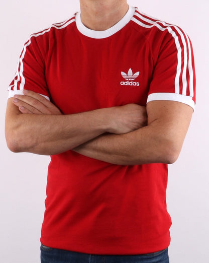 Adidas Originals Retro 3-Streifen T-Shirt Rot
