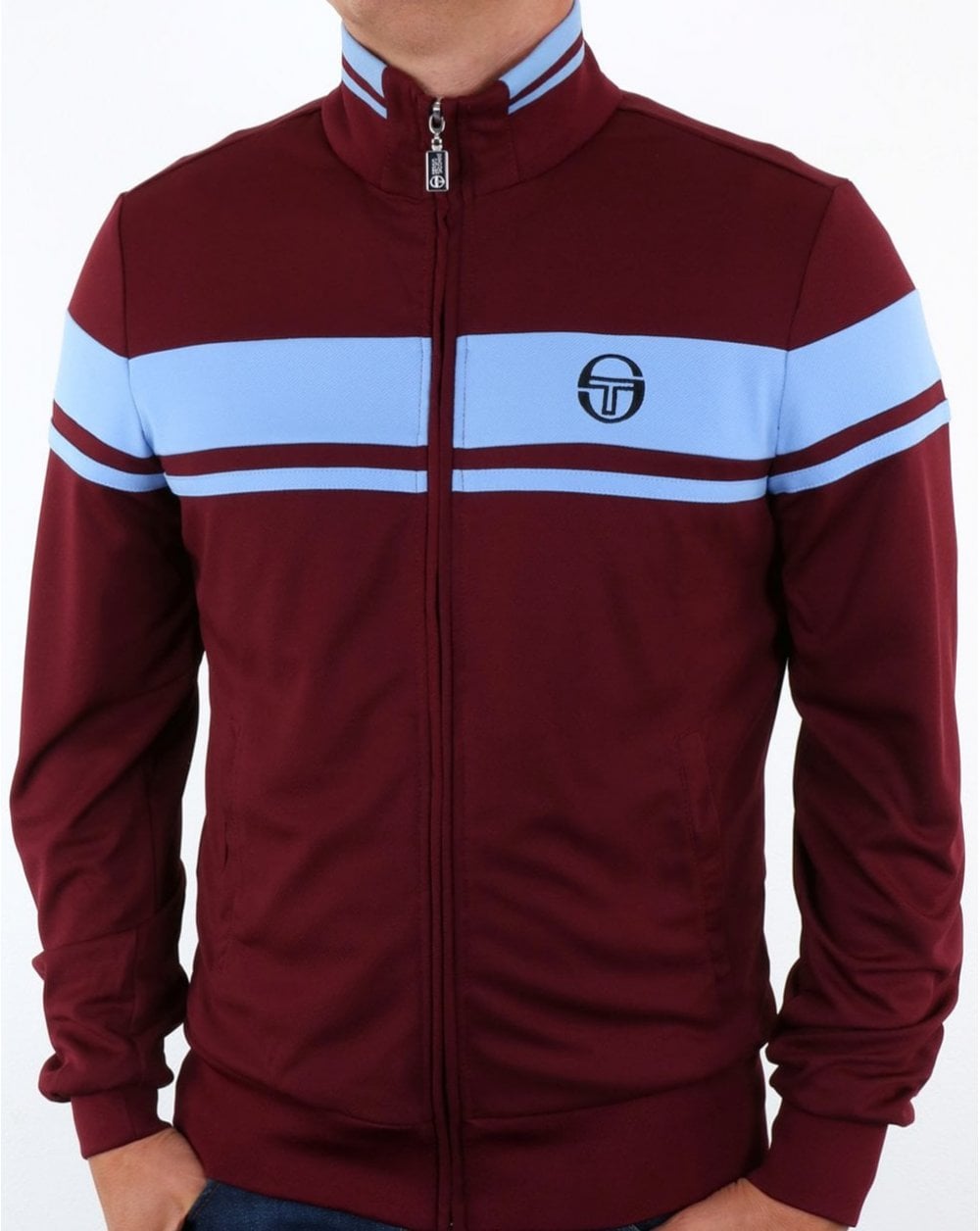 Sergio Tacchini Masters Track Top Weinrot/Himmelblau
