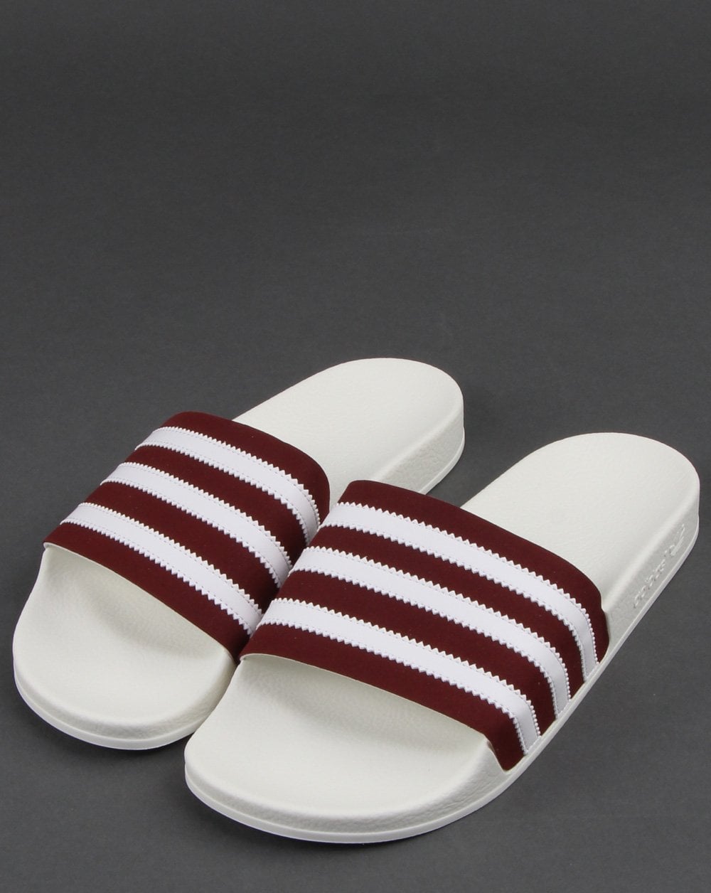Adidas Adilette Slides Burgund/weiß