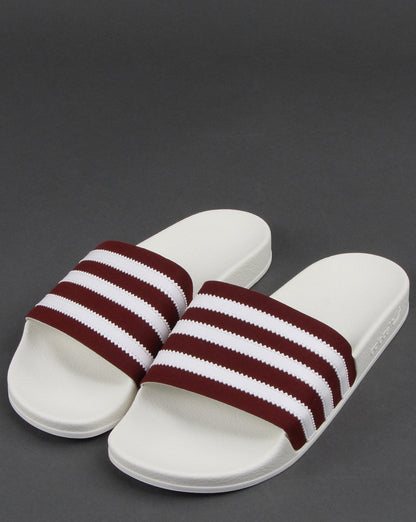Adidas Adilette Slides Burgund/weiß