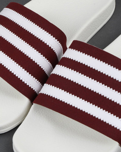 Adidas Adilette Slides Burgund/weiß