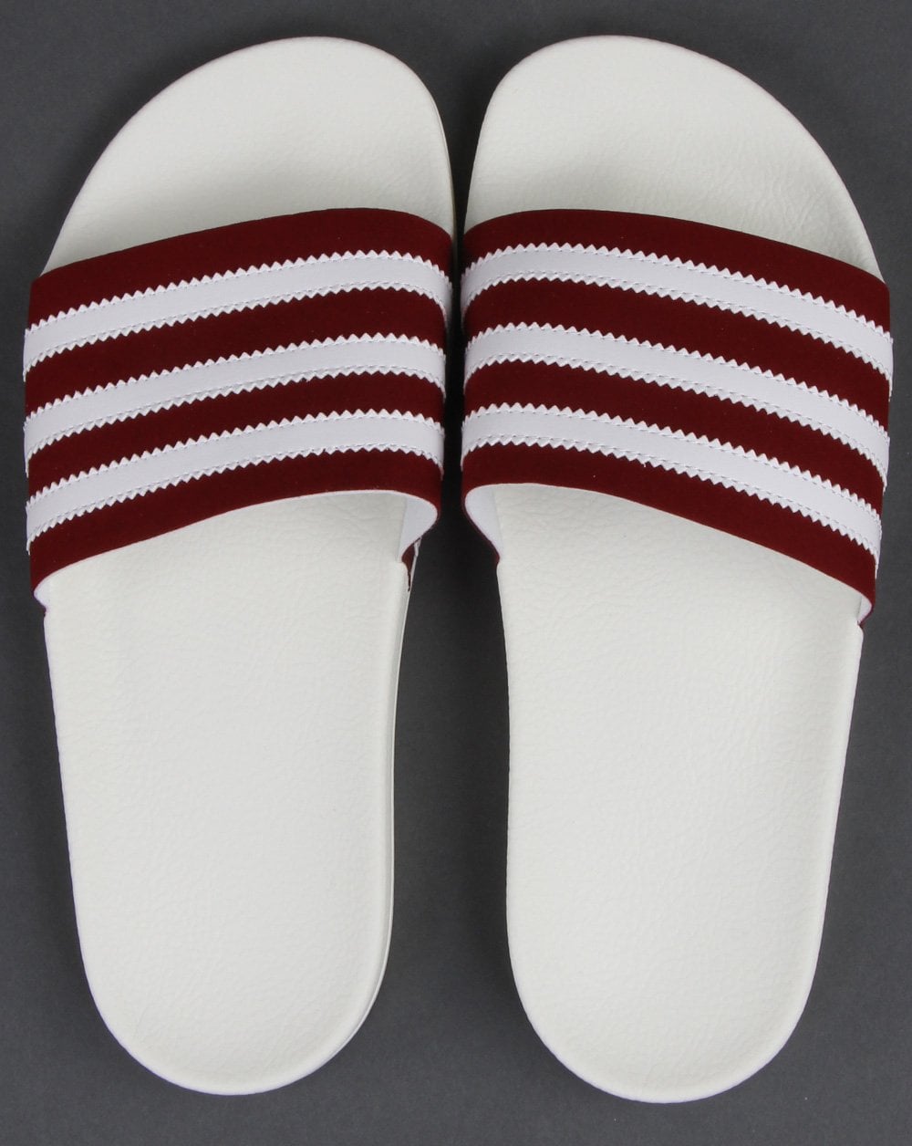 Adidas Adilette Slides Burgund/weiß