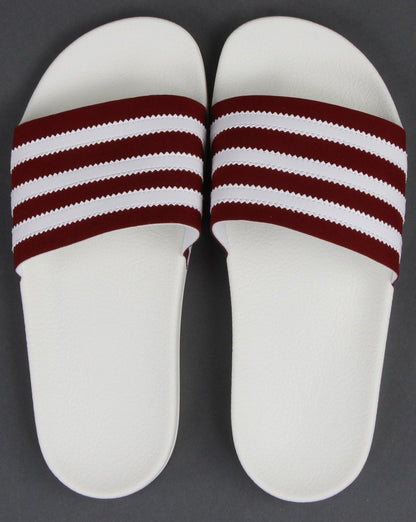 Adidas Adilette Slides Burgund/weiß