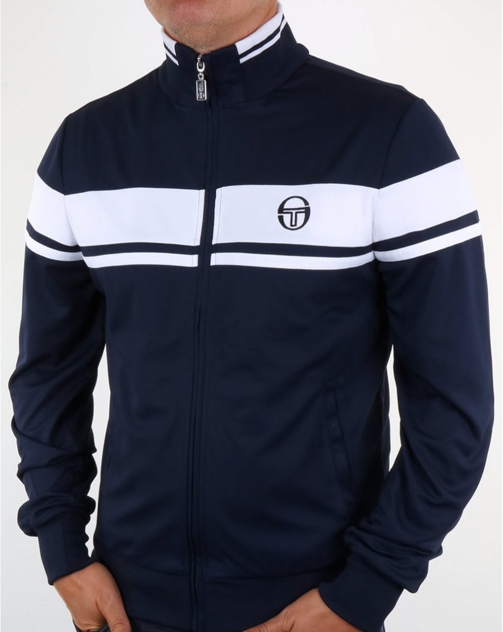 Sergio Tacchini Damarindo Trainingsoberteil Marineblau/Weiß