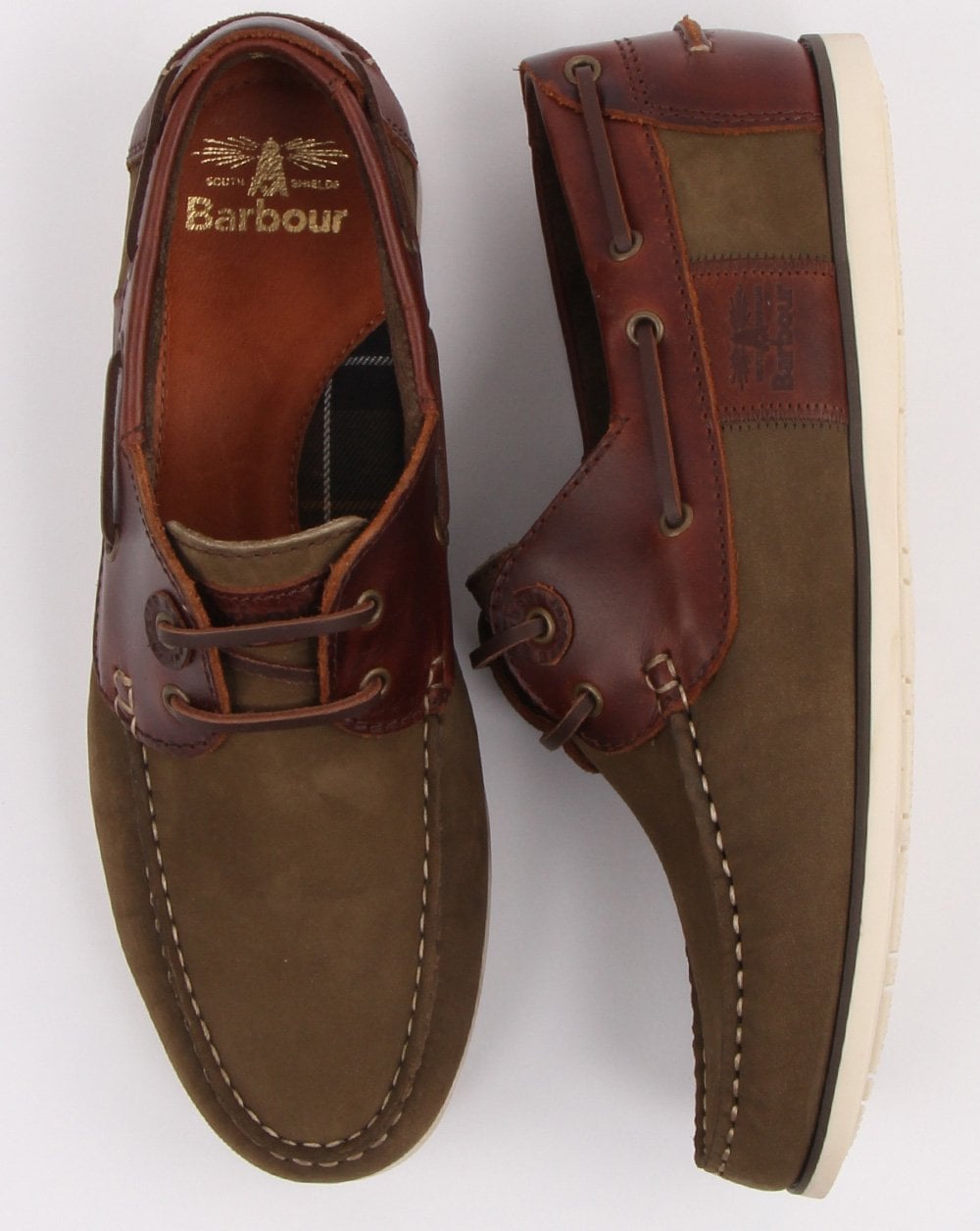 Barbour Capstan Bootsschuh Oliv/Mahagoni