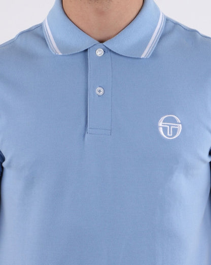 Sergio Tacchini Poloshirt mit Streifen, Himmelblau/Weiß