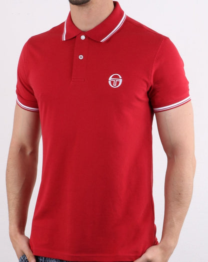 Sergio Tacchini Poloshirt mit Streifen Rot/Weiß