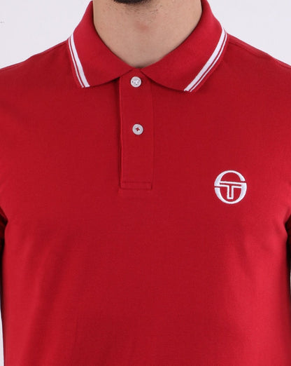 Sergio Tacchini Poloshirt mit Streifen Rot/Weiß