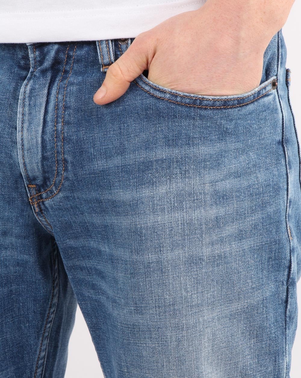 Tommy Hilfiger – Ryan – Gerade geschnittene Jeans in Elch-Mittelblau