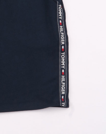 Tommy Hilfiger – Fleece-Shorts mit Taping, Marineblau