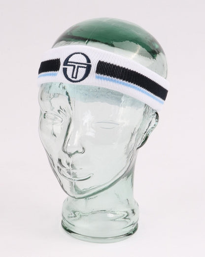 Sergio Tacchini Young Line Stirnband Weiß/Marineblau/Blau