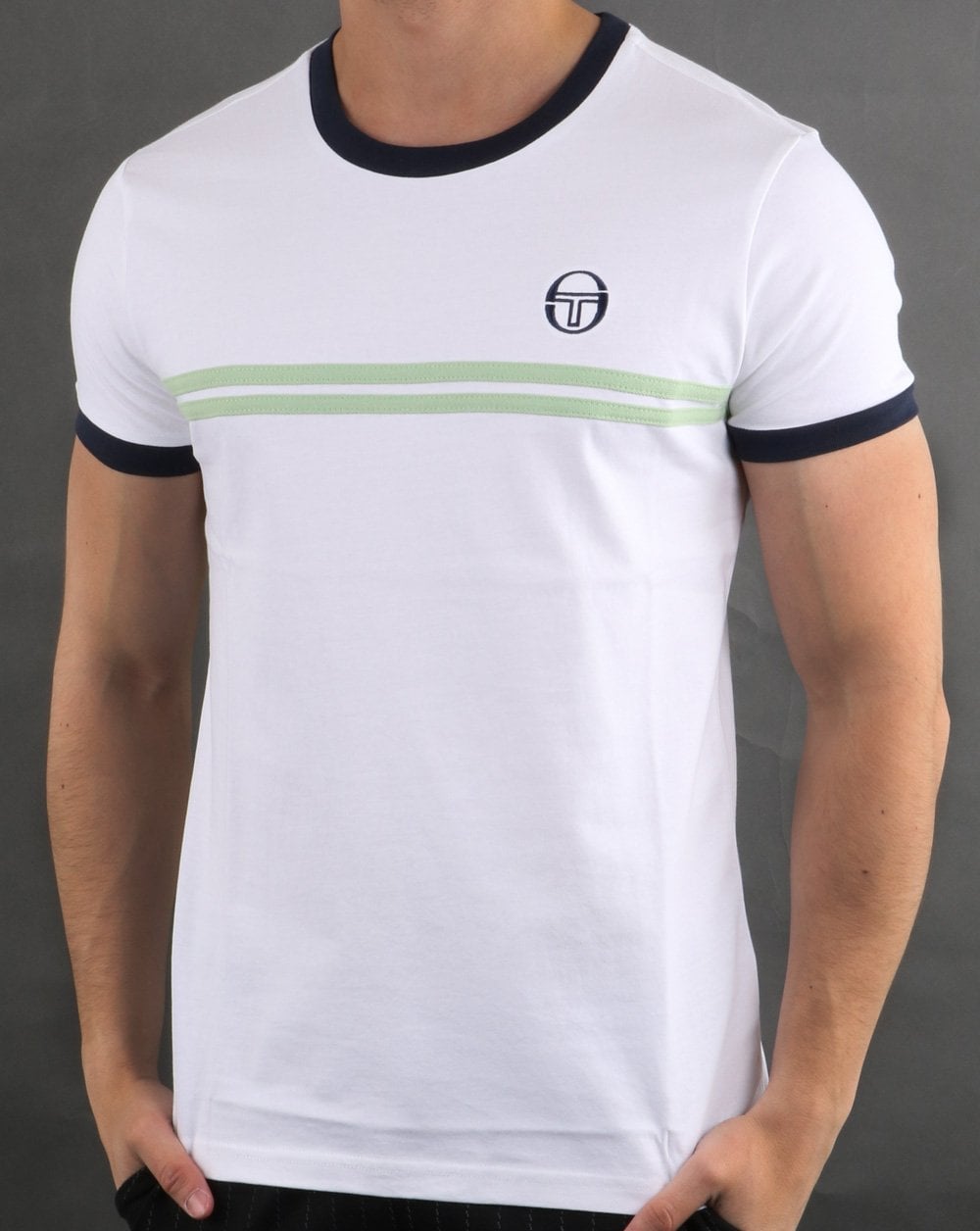 Sergio Tacchini Supermac T-Shirt Weiß/Quiet Green