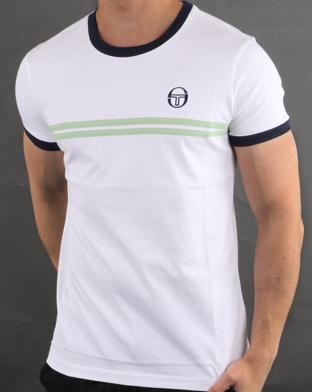 Sergio Tacchini Supermac T-Shirt Weiß/Quiet Green