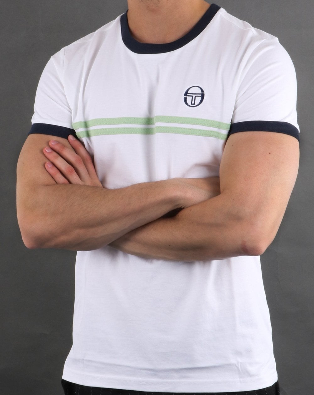 Sergio Tacchini Supermac T-Shirt Weiß/Quiet Green