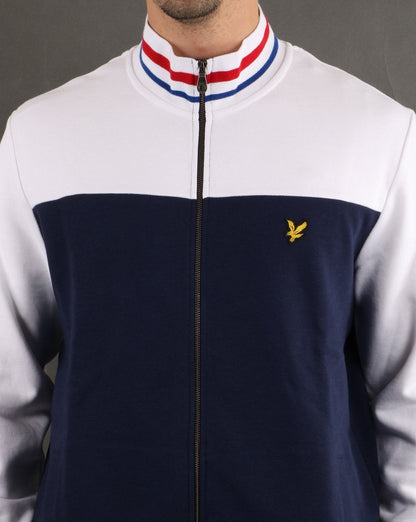 Lyle And Scott Trichterhalspullover mit Zierstreifen in Marineblau