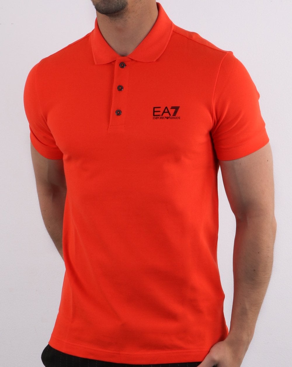 Emporio Armani – EA7 – Core-Poloshirt mit Logo in Grenadine