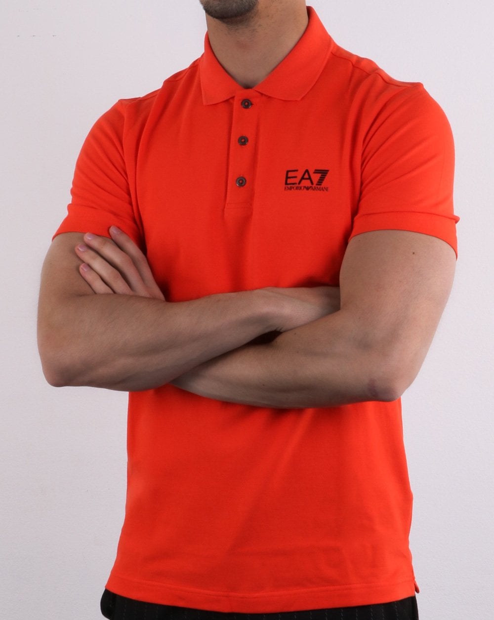 Emporio Armani – EA7 – Core-Poloshirt mit Logo in Grenadine
