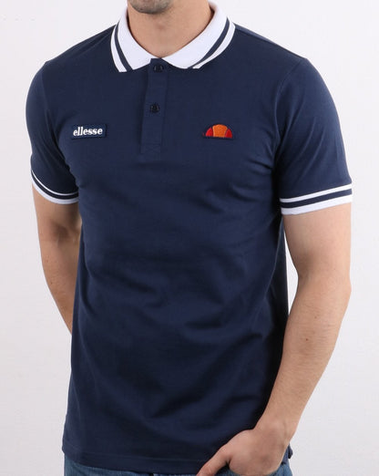 Ellesse – Poloshirt mit Streifen in Marineblau