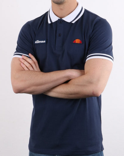 Ellesse – Poloshirt mit Streifen in Marineblau