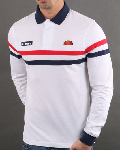 Ellesse Rugby-Shirt Weiß/Marineblau/Rot