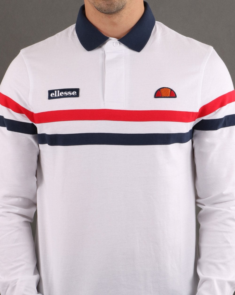 Ellesse Rugby Shirt White/Navy/Red